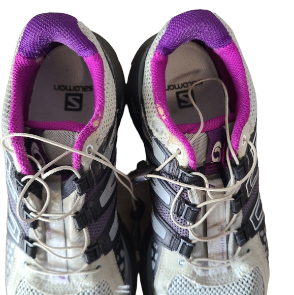 Salomon XR Mission 1 Women’s Trail Running Shoes Quicklace Gray Purple Size 7 - Picture 5 of 8